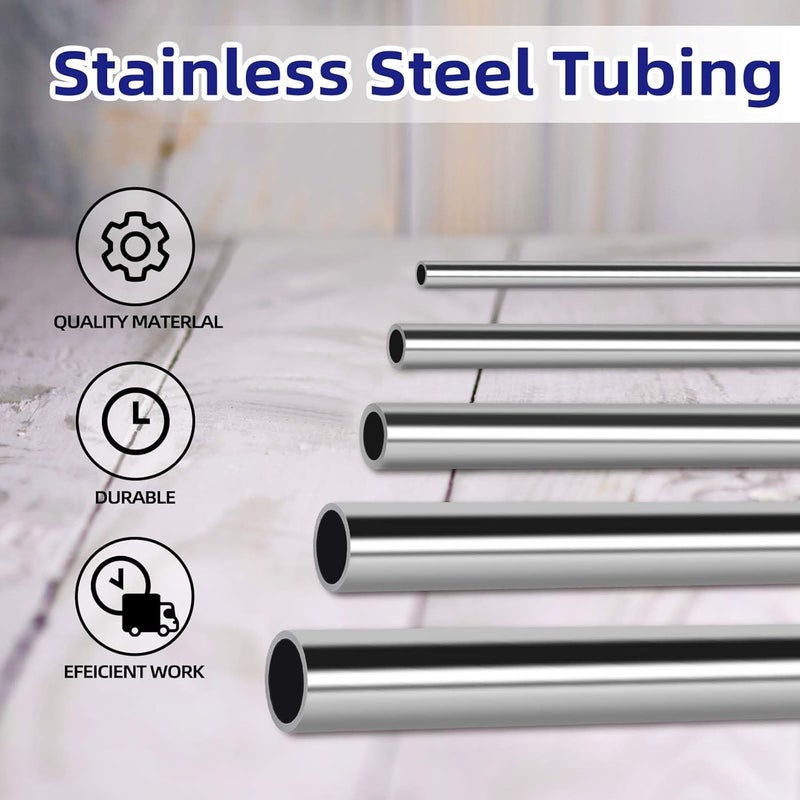 Etauwe 3/8 Inch (9.5mm) OD Round Metal Pipe, 304 Stainless Steel Tubing, 12" Length Weldable Industrial Straight Tube, 2 PCS - Image 4
